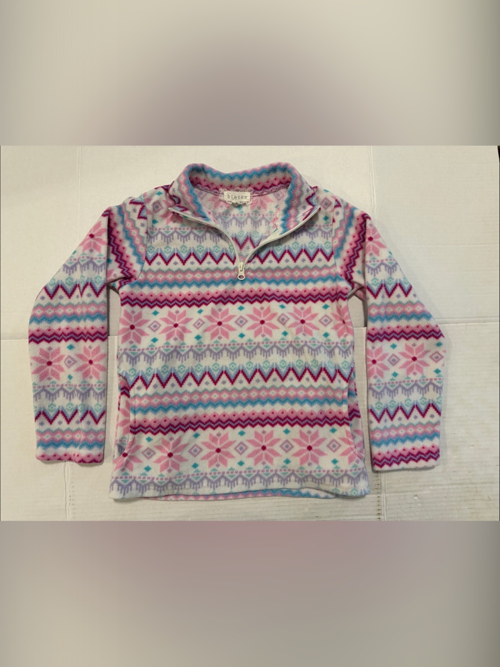 btween Pink, Aqua & Lavender Fair Isle Fleece Top